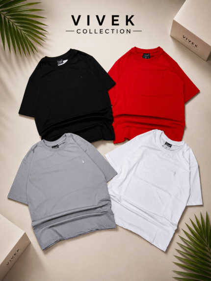 Plain 100% cotton downshoulder tishrt for men