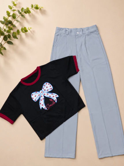 Girls combo t-shirt - formal jeans baggy
