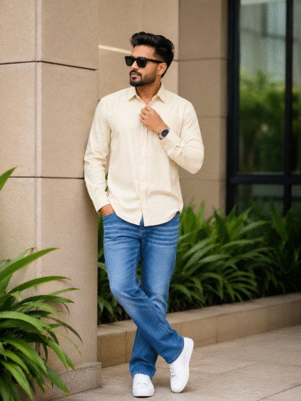 Baggy jeans-shirt combo for men's