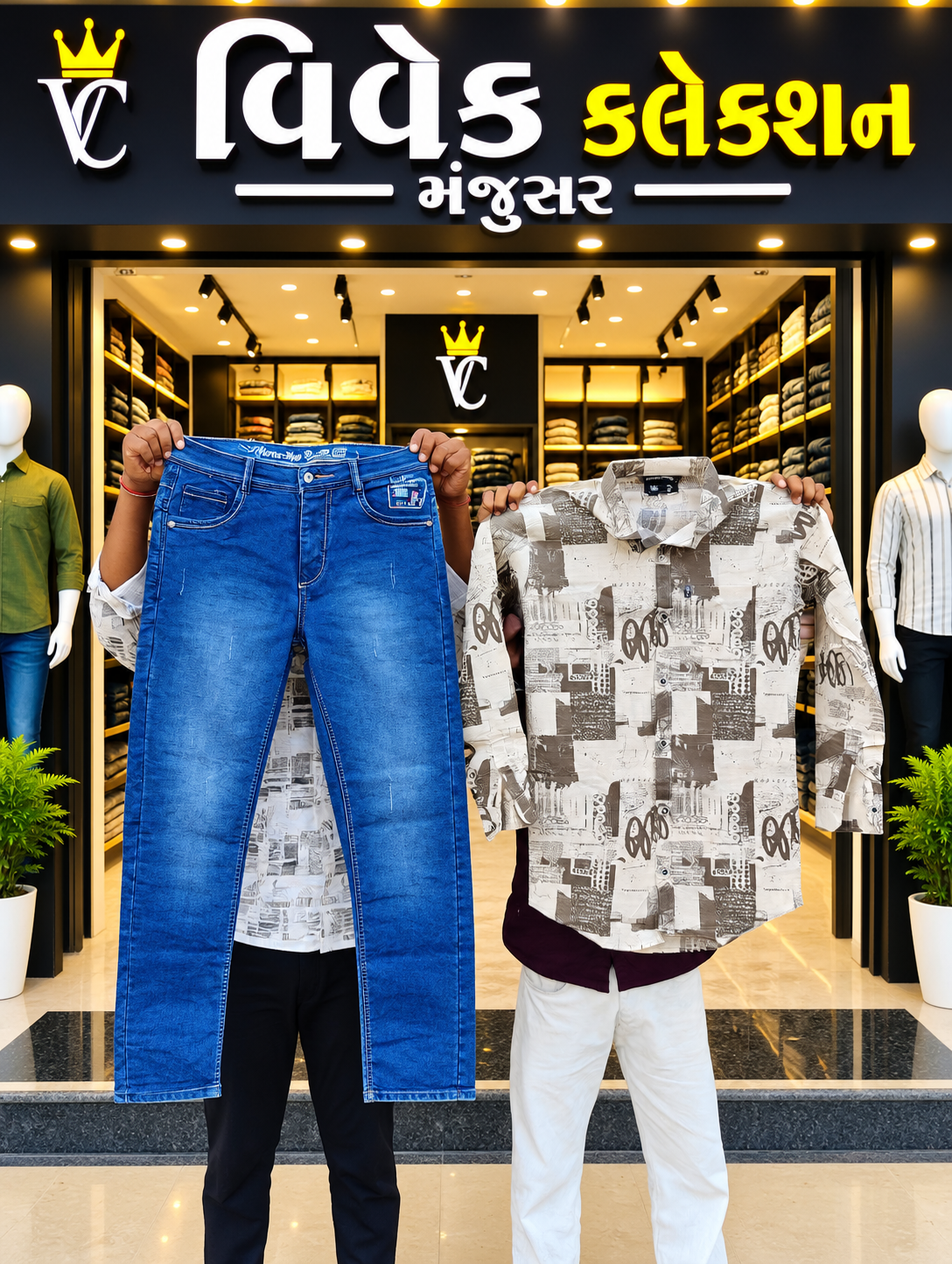 2026/09/1000013310.png Men’s Printed Shirt & Blue Denim Jeans Combo - Image 1