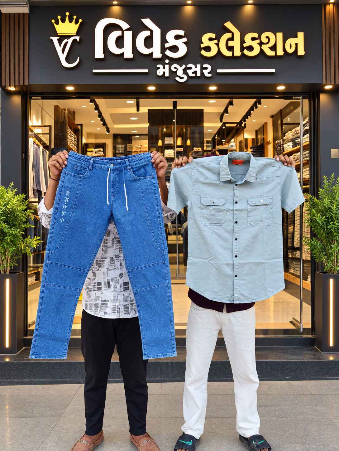 2026/09/1000013388.png Men’s Light Blue Casual Shirt with Blue Denim Jeans - Image 1