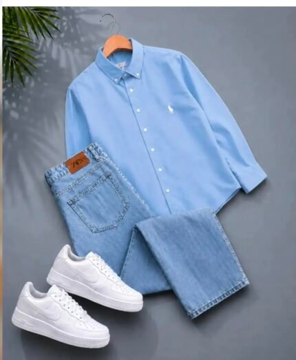 Men’s Sky Blue with Light Blue Jeans Combo